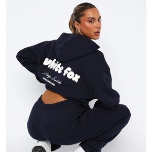 White Fox Boutique Era 8 Oversized Nautical Navy Hoodie NWT, Size SM//M